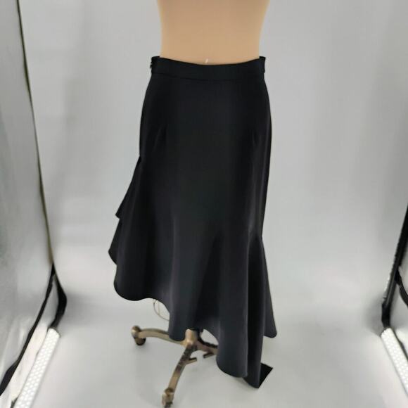 MILLY Asymmetrical Charlotte Skirt in Black - Size 8 - Picture 7 of 13